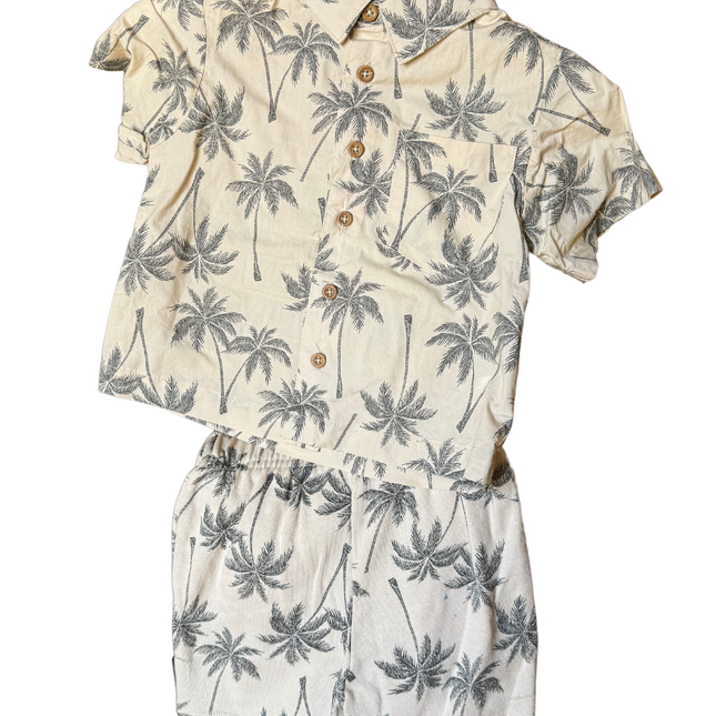 Grayson Mini Shirt and Shorts Palm Tree 12M