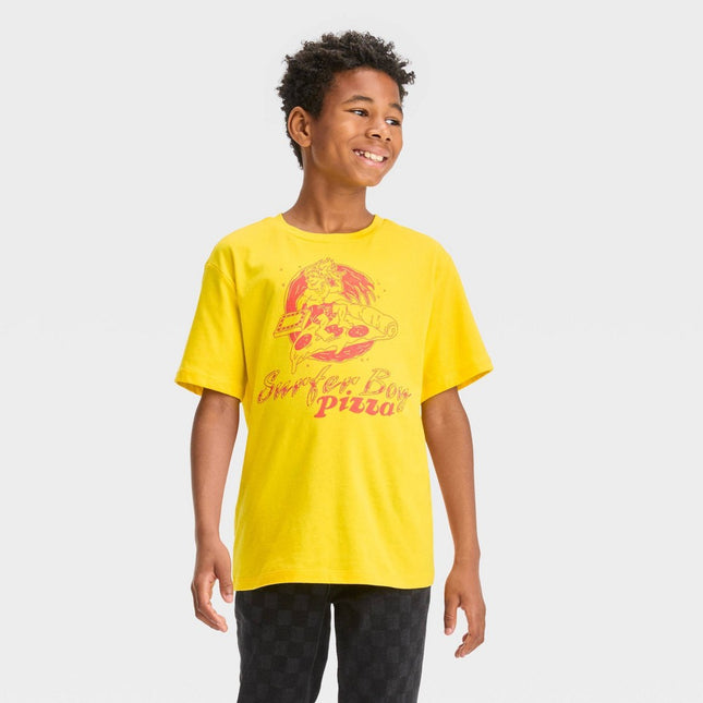 Boys' Surfer Pizza Short Sleeve Graphic T-Shirt - art class™ Yellow M