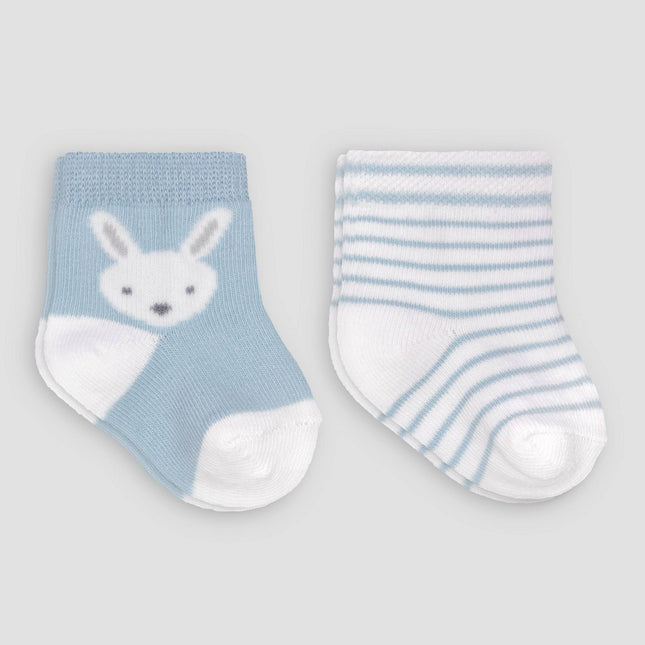 Carter's Just One You® Baby Boys' 2pk Crew B Bunny Socks - Blue 6-12M