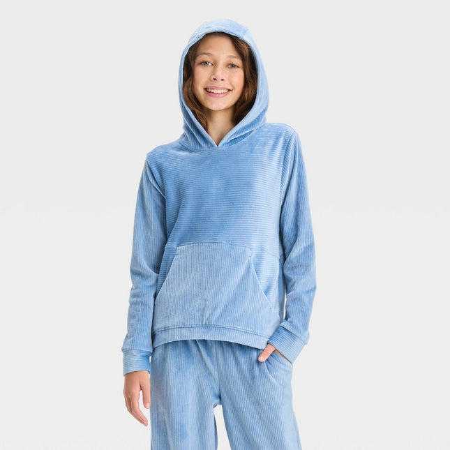 Girls' Velour Hoodie - All In Motion™ Blue XL