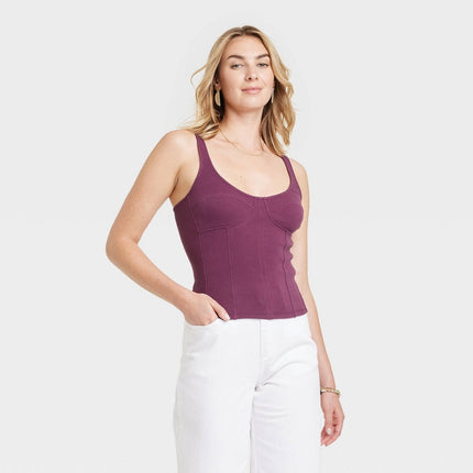 Women's Corset Tank - Universal Thread™ Burgundy S