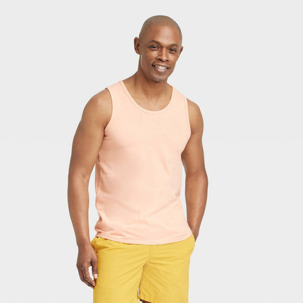 Men's Standard Fit Tank Top - Goodfellow & Co™ Peach Orange M