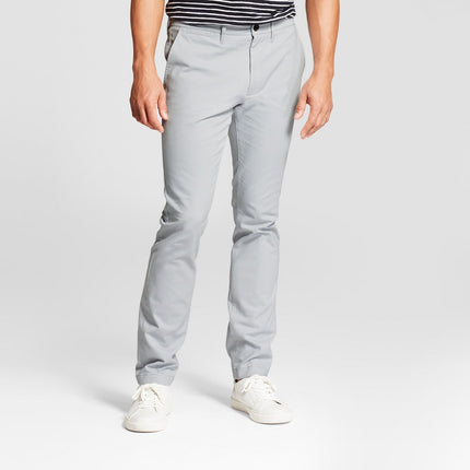 Men's Slim Fit Chino Pants - Goodfellow & Co™ Light Gray 32x34