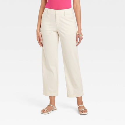 Women's High-Rise Straight Ankle Chino Pants - A New Day™ White 12