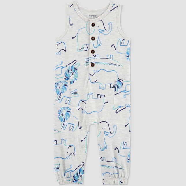 Carter's Just One You® Baby Boys' Safari Jumpsuit - Gray/Blue 9M