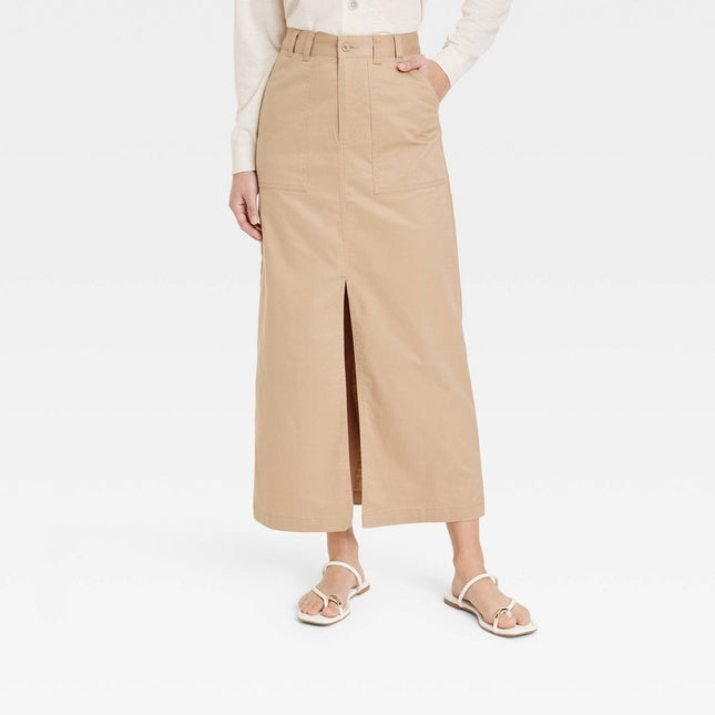 Women's Utility Maxi Skirt - A New Day™ Tan M