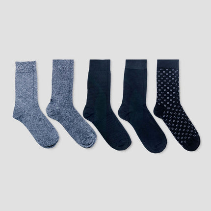 Men's Textured Dress Socks 5pk - Goodfellow & Co™ Gray/Black 7-12