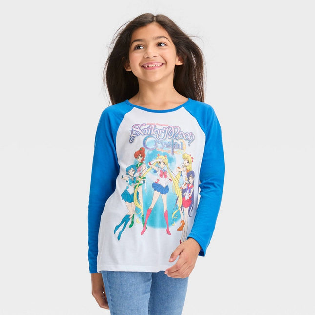 Girls' Sailor Moon Long Sleeve Graphic T-Shirt - White XS