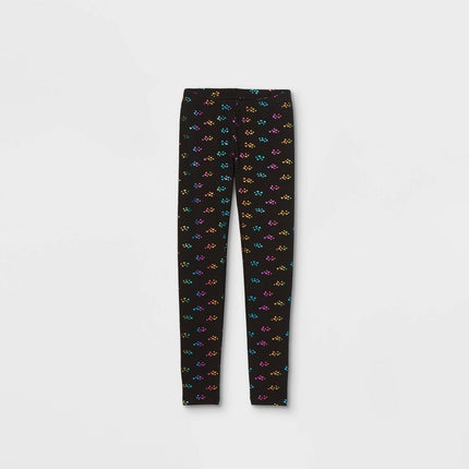 Girls' Heart Leggings - Cat & Jack™ Black XL