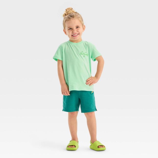 Toddler Boys' St. Patrick's Day T-Shirt and Jogger Shorts Set - Cat & Jack™ Light Green 12M