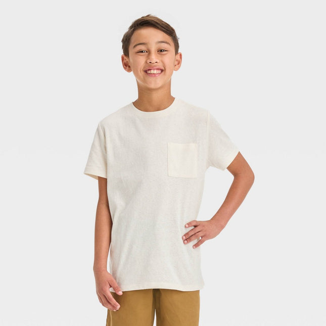 Boys' Short Sleeve Heathered T-Shirt - Cat & Jack™ Beige M