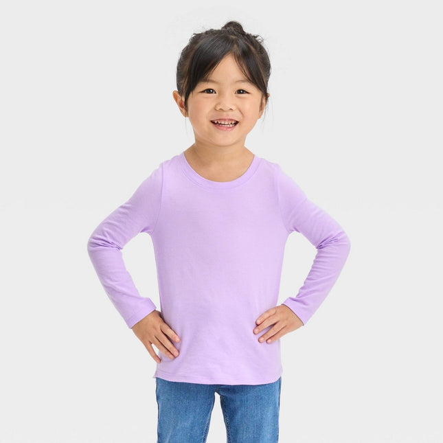 Toddler Girls' Long Sleeve T-Shirt - Cat & Jack™ Lavender 4T