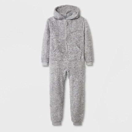 Kids' Marshmallow Fleece Union Suit - Cat & Jack™ Gray XS