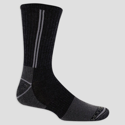 Fruit of the Loom Men's 5pk Work Gear Steel Toe Crew Socks - Black 6-12