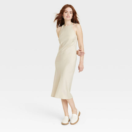 Women's High Neck Slip Dress - A New Day™ Cream XS