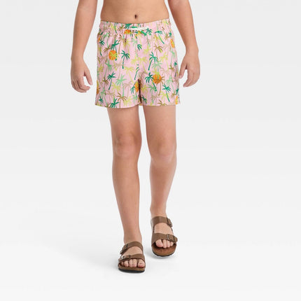 Boys' Palm Tree Swim Shorts - art class™ Pink S