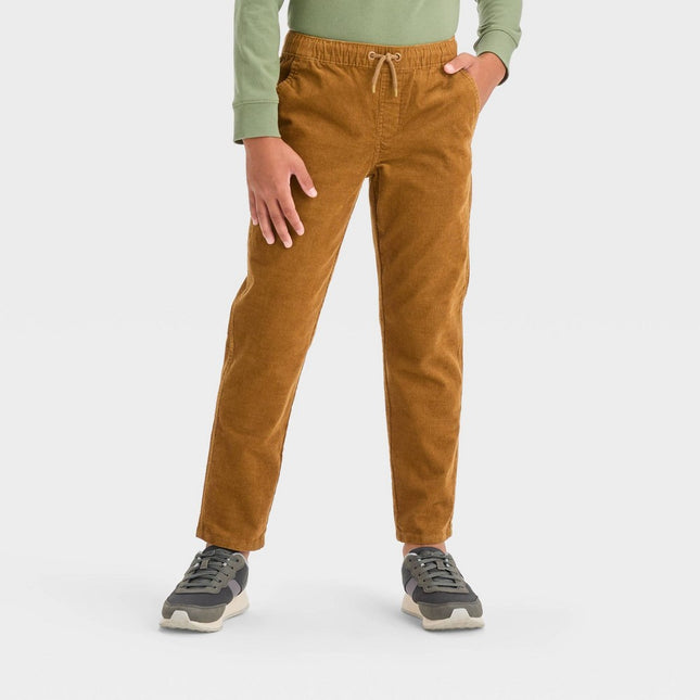 Boys' Relaxed Tapered Corduroy Pull-On Pants - Cat & Jack™ Brown 16
