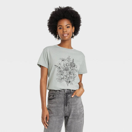 Women's Kindness Short Sleeve Graphic T-Shirt - Sage Green XS