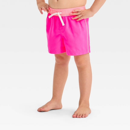 Baby Boys' Solid Swim Shorts - Cat & Jack™ Pink 18M: UPF 50+ Protection, Mesh Lining, Recycled Polyester