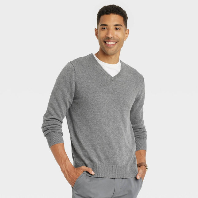 Men's Hooded Pullover Sweater - Goodfellow & Co™ Charcoal Heathered Gray L