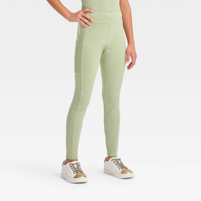 Girls' Pocket Leggings - art class™ Olive Green XL