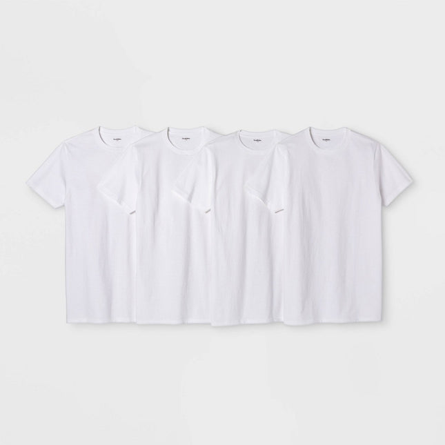 Men's Short Sleeve 4pk Crewneck T-Shirt - Goodfellow & Co™ White XXL