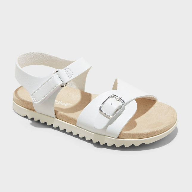 Toddler Shaelyn Footbed Sandals - Cat & Jack™ Solid White 5T