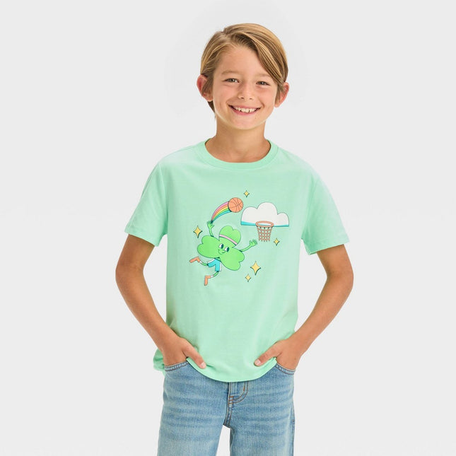 Boys' Short Sleeve St. Patrick's Day Graphic T-Shirt - Cat & Jack™ Mint Green XL