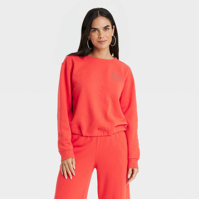 Women's Bubble Hem Sweatshirt - Universal Thread™ Red XS