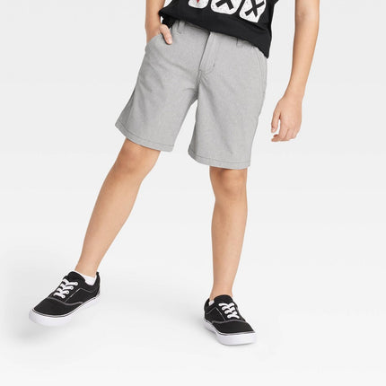 Boys' Quick Dry Flat Front 'At the Knee' Chino Shorts - Cat & Jack™ Gray 16 Husky