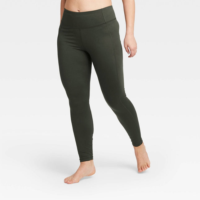 Women's Simplicity Mid-Rise 7/8 Leggings 24" - All in Motion™ Olive Green M