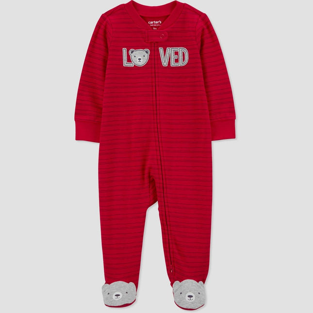 Carter's Just One You®️ Baby Boys' Loved Bear Footed Pajama - Red 9M