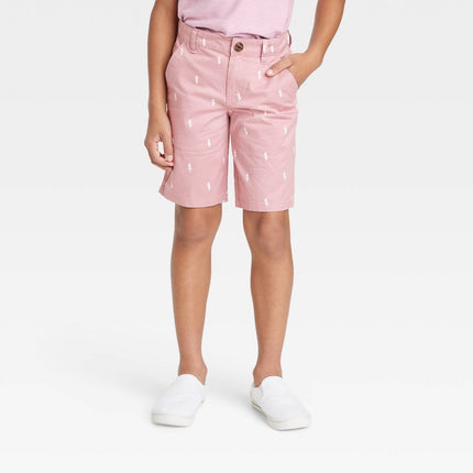 Boys' Flat Front 'At the Knee' Chino Shorts - Cat & Jack™ Pink 6