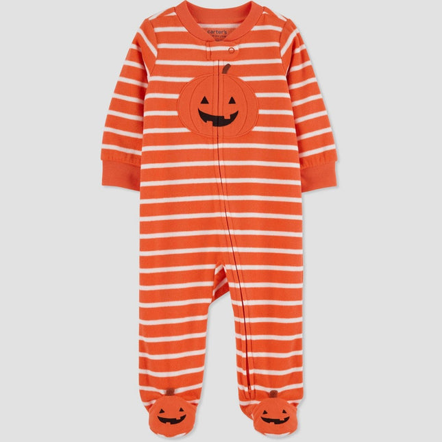 Carter's Just One You®️ Baby Pumpkin Striped Footed Pajama - Orange 6M