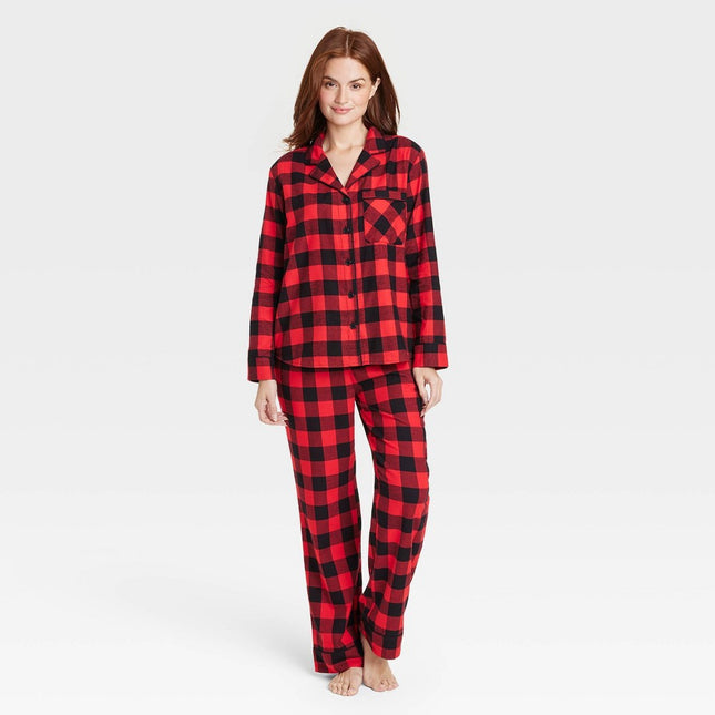 Women's Buffalo Check Flannel Matching Family Pajama Set - Wondershop™ Red M