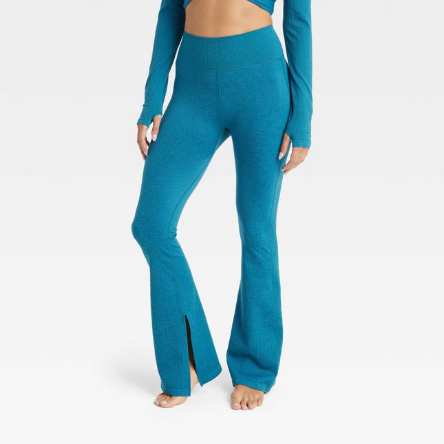 Women's Textured Flare Leggings - JoyLab™ Blue M