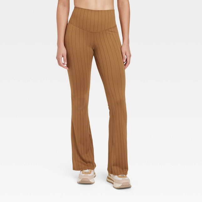 Women's Rib Flare Leggings - JoyLab™ Brown M