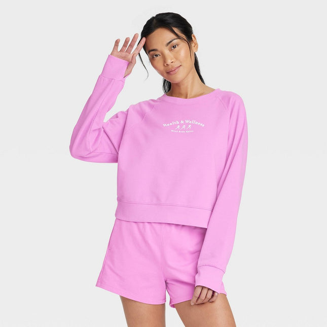 Women's French Terry Crewneck Sweatshirt - All in Motion™ Purple L