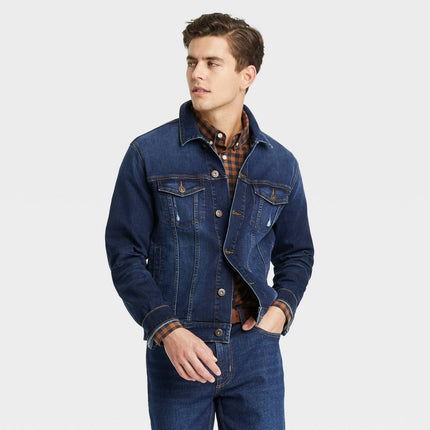 Men's Monticello Wash Denim Trucker Jacket - Goodfellow & Co™ Blue M