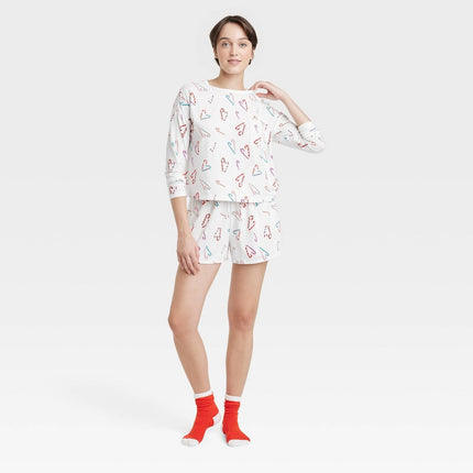 Women's 3pc Socks and Pajama Set - Colsie™ White S
