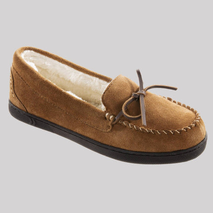 Isotoner Women's Genuine Suede Moccasin Slippers - Tan L