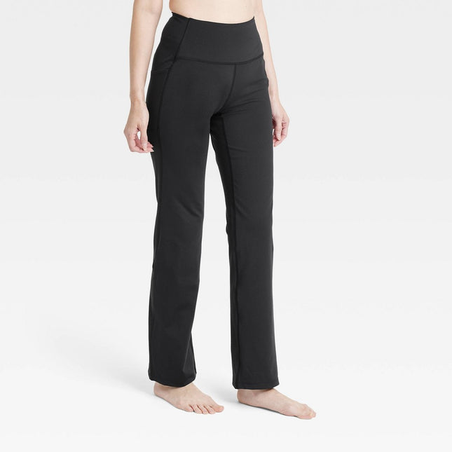 Women's Brushed Sculpt Curvy Pocket Straight Leg Pants - All In Motion™ Black M