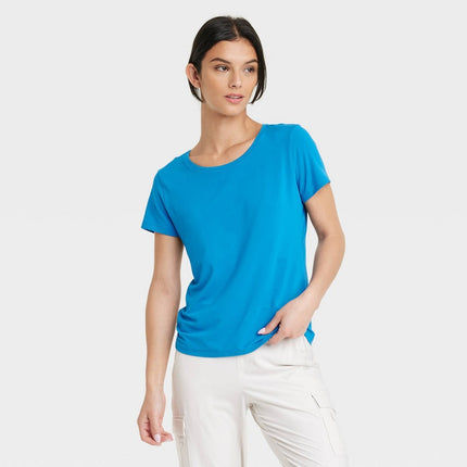 Women's Essential Crewneck Short Sleeve T-Shirt - All in Motion™ Blue S