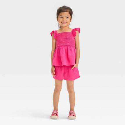 Toddler Girls' Gauze Top & Bottom Set - Cat & Jack™ Pink 5T