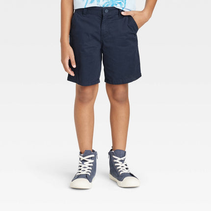 Boys' Flat Front 'At the Knee' Woven Shorts - Cat & Jack™ Navy Blue S
