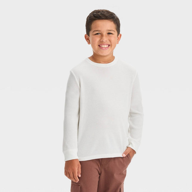 Boys' Long Sleeve Thermal T-Shirt - Cat & Jack™ Cream S