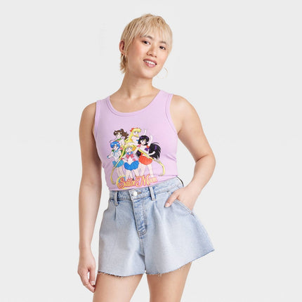 Women's Sailor Moon and Friends Graphic Tank Top - Purple XL