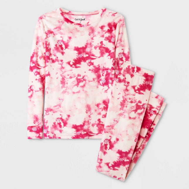Kids' 2pc Long Sleeve Snuggly Soft Snug Fit Pajama Set - Cat & Jack™ Pink 4