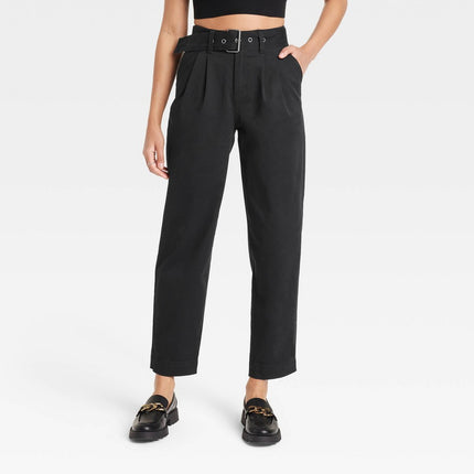 Women's Super High-Rise Tapered Chino Pants - A New Day™ Black 6