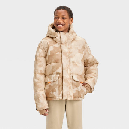 Boys' Puffer Jacket - All In Motion™ Cream S